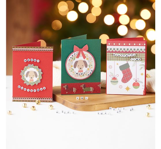 VBS Dubbele kaarten met enveloppen "Classic Xmas", 50 stuks