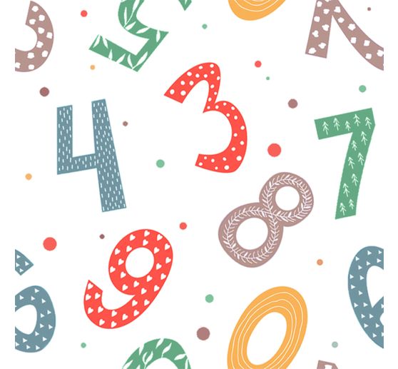 Katoenen stof "Numbers"
