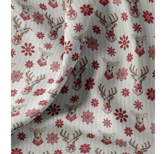 Katoenen stof "Nordic Reindeer"