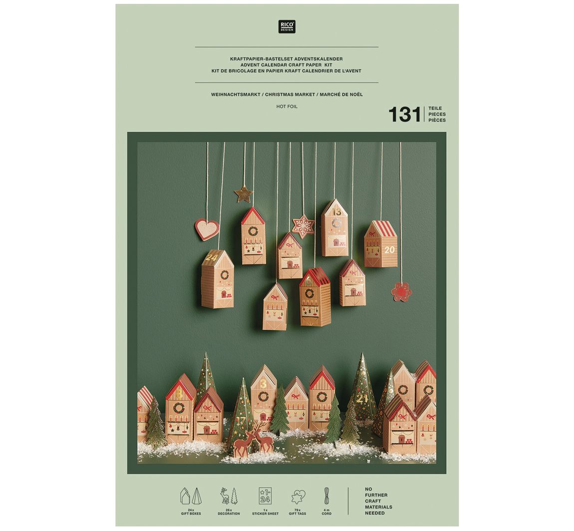 Adventskalender knutselset "Kerstmarkt"