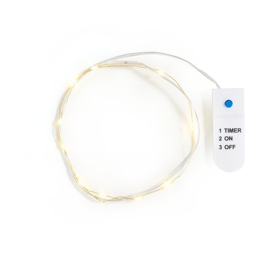 VBS LED snoer lampjes, met timer, zilverkleurige draad, 30 LED's