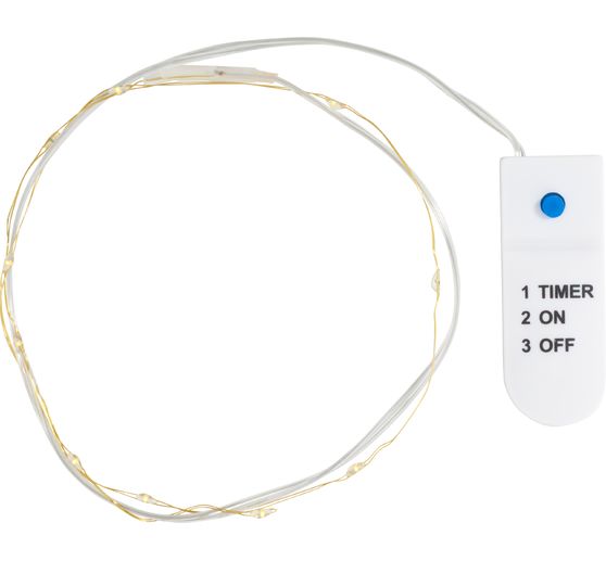 VBS LED snoer lampjes, met timer, zilverkleurige draad, 30 LED's