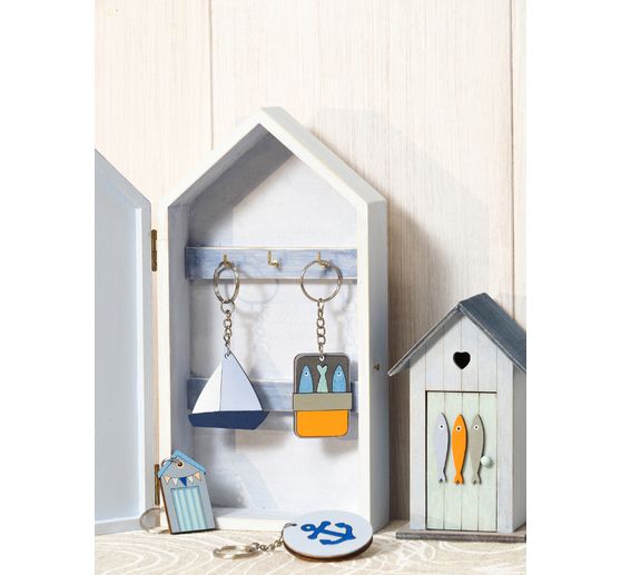 Wooden key box "Beach house"