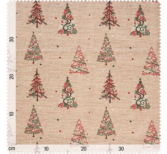 Katoenen stof "Kerstbomen", acryl gecoat