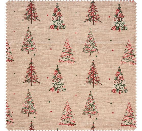 Katoenen stof "Kerstbomen", acryl gecoat