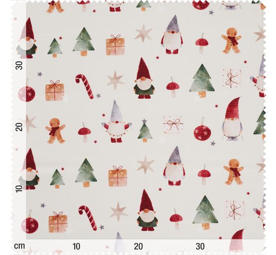 Katoenen stof "Gnome Christmas world"