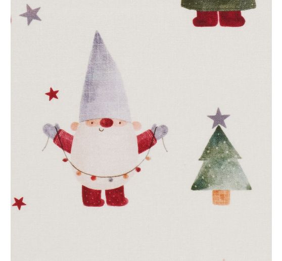 Katoenen stof "Gnome Christmas world"