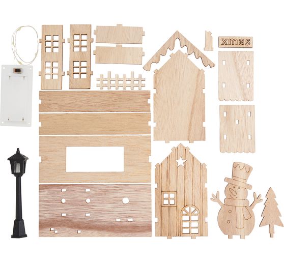 VBS Lichtjeshuisje "Sneeuwpop met lantaarns", incl. LED's