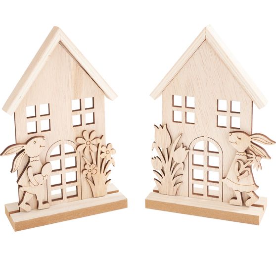 VBS Wooden building kit "Bunny Cottage", set of 2