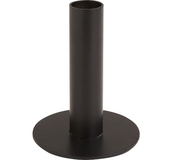 Metal candle holder for taper candles, black