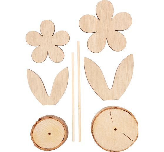 VBS Wooden flowers "Daisy", set of 2