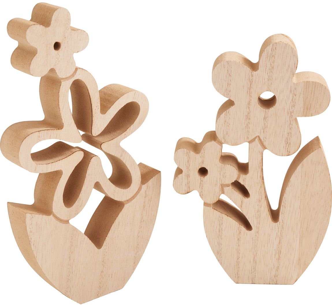 VBS Houten bloemen, set van 2