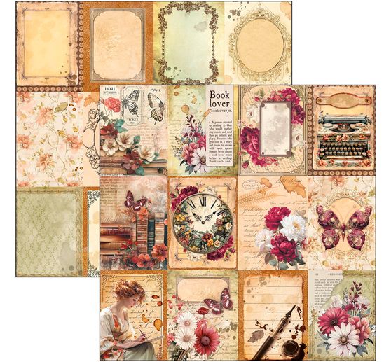 Scrapbook paper "Book Lovers"