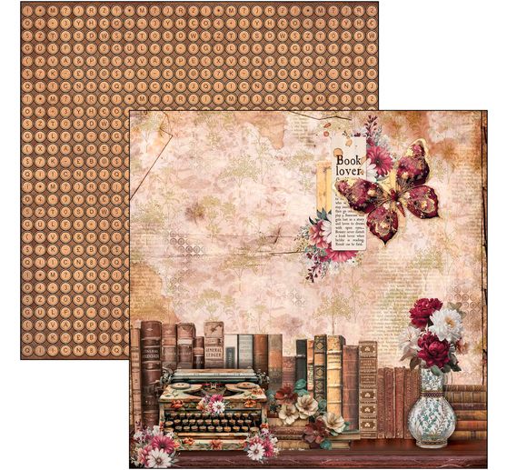 Scrapbook paper "Book Lovers"