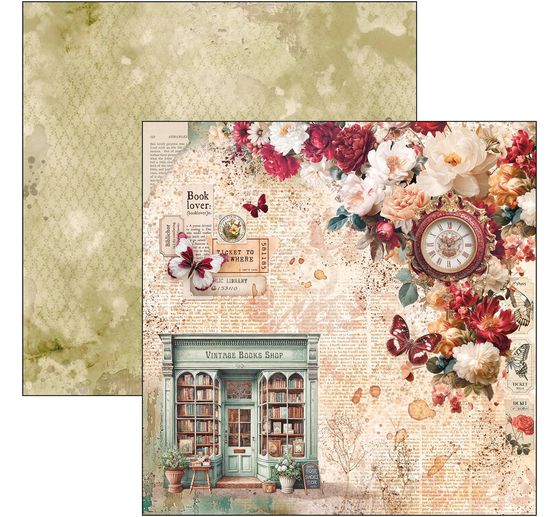 Scrapbook paper "Book Lovers"