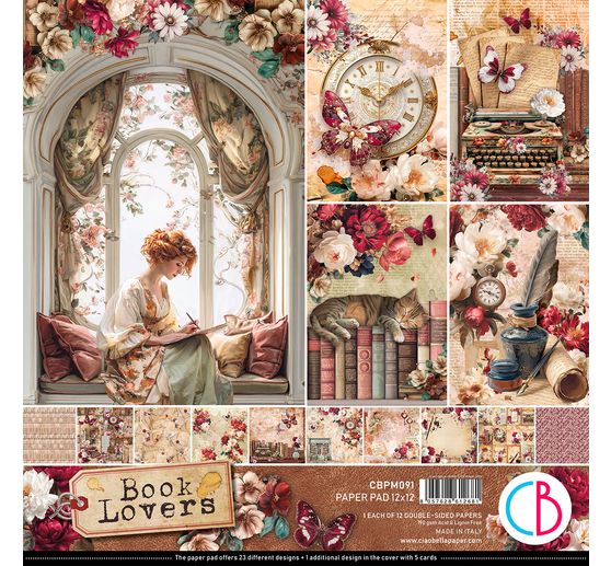 Scrapbook paper "Book Lovers"
