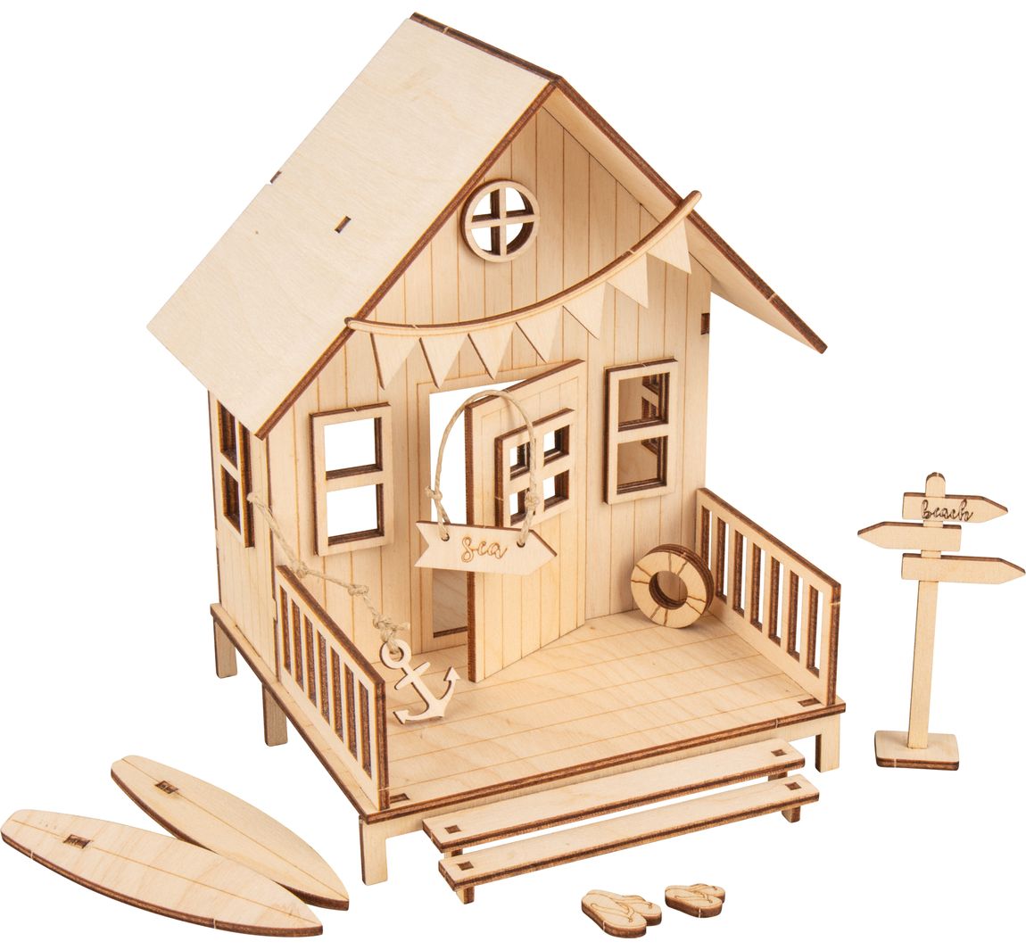 Houten bouwpakket "Strandhuis"