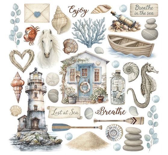 Rub On assortment "Silent Sea"