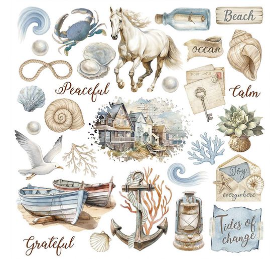 Rub On assortment "Silent Sea"