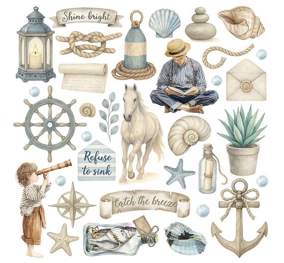 Rub On assortment "Silent Sea"