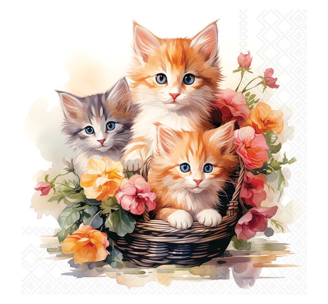 Servet "Kittens in Basket"