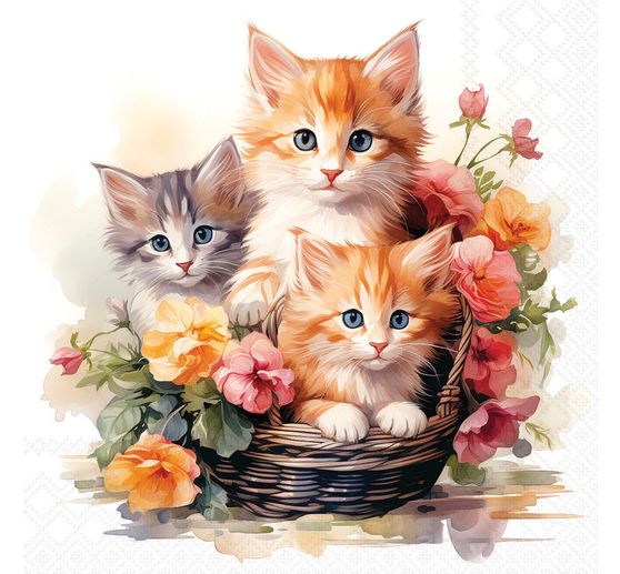 Servet "Kittens in Basket"