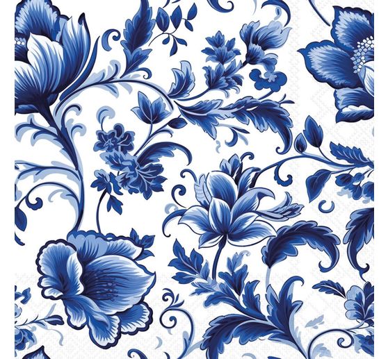 Servet "Delft blue Florals"