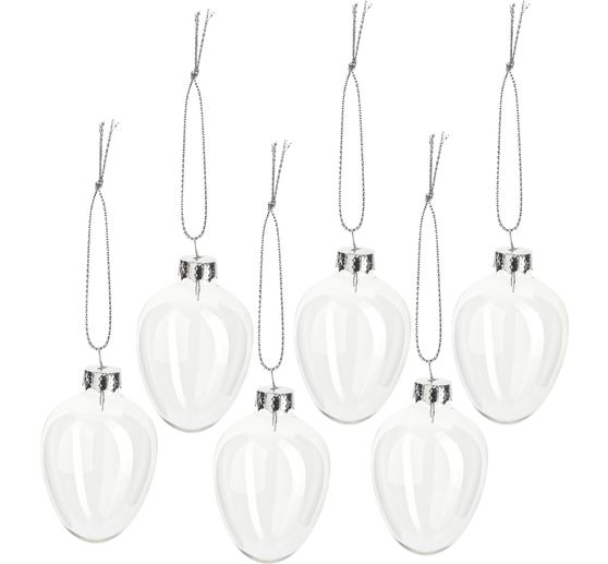 VBS Glass eggs, 6 pieces