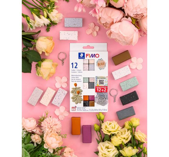 FIMO soft Materiaalpakket "Boho Effect", 12 kleuren
