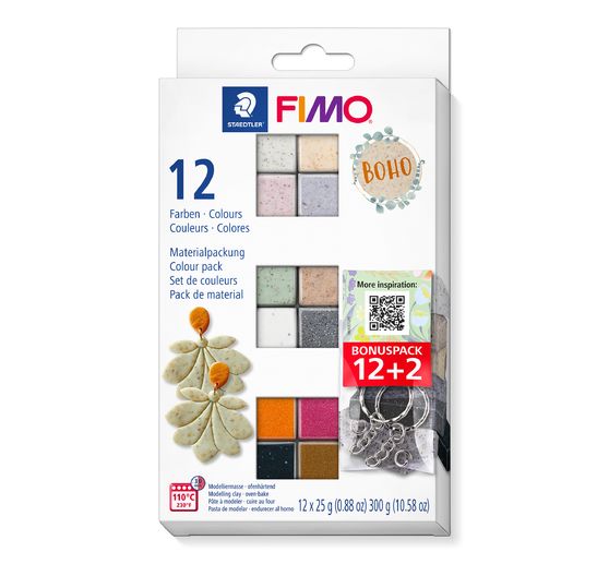 FIMO soft Materiaalpakket "Boho Effect", 12 kleuren