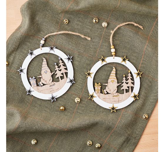 VBS Houten decoratieve hanger "Kabouter", set van 2