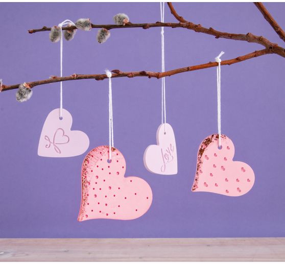 Siliconen gietvormset decoratieve hanger "Love", 4 motieven