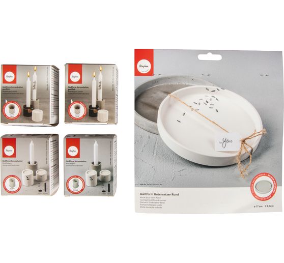 Siliconen gietvorm "Kandelaar met onderzetter"