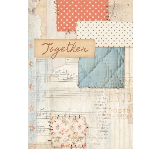 Motif straw silk backgrounds "Family", set of 8