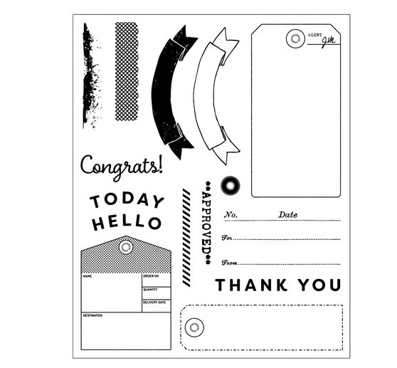 Sizzix Framelits Ponssjabloon en Clear Stamps "Tag It by 49 & Market"