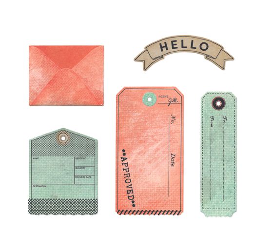 Sizzix Framelits Ponssjabloon en Clear Stamps "Tag It by 49 & Market"