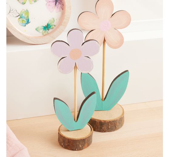VBS Wooden flowers "Daisy", set of 2