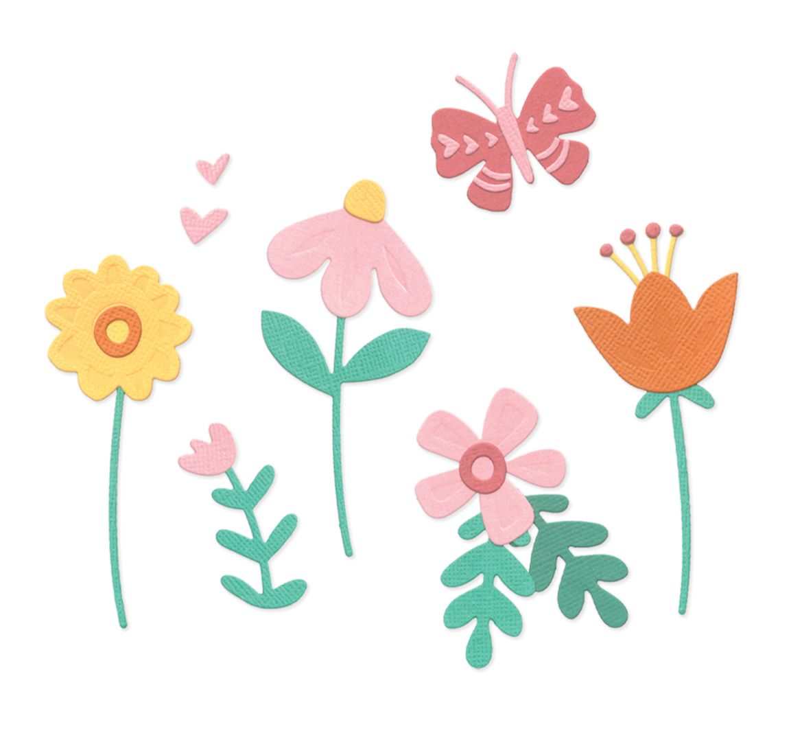 Sizzix Thinlits Ponssjabloon "Friendly Florals"