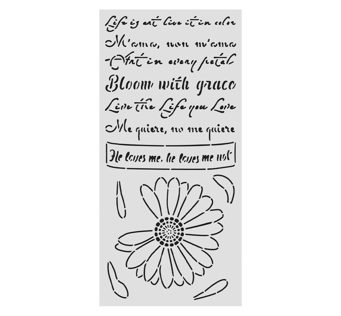 Sjabloon "Daisy Art - He loves me"