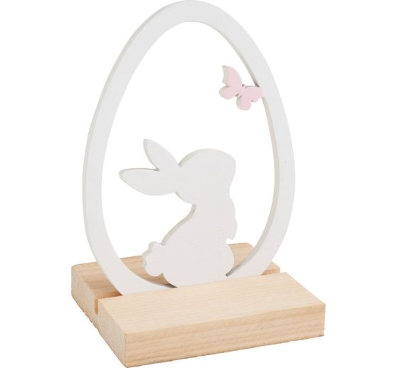 Wooden decoration "Egg with rabbit on plinth"