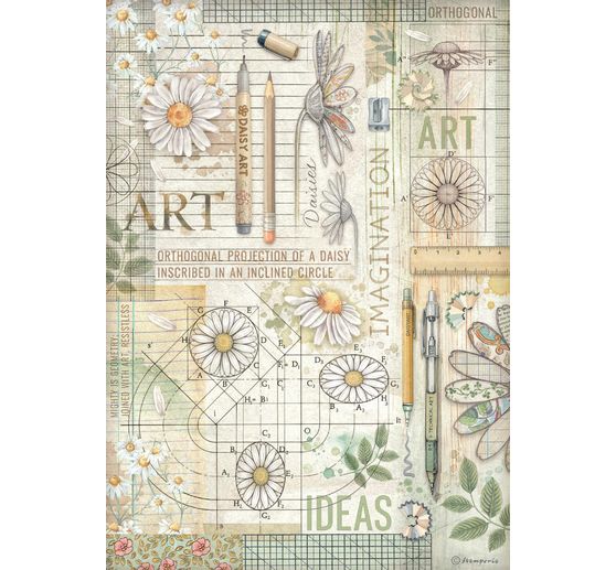 Motief strozijde assortiment "Daisy Art", set van 6