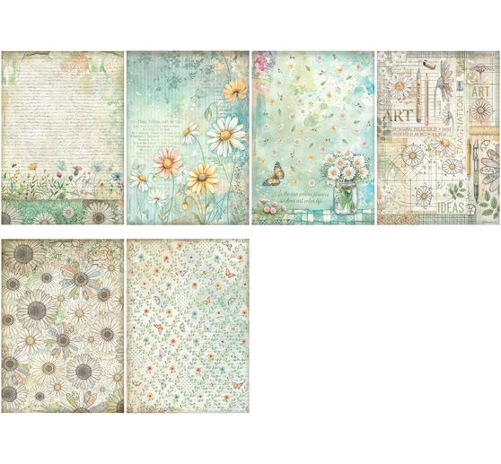 Motief strozijde assortiment "Daisy Art", set van 6