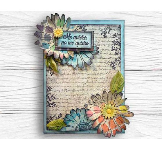 Motif straw silk backgrounds "Daisy Art", set of 8