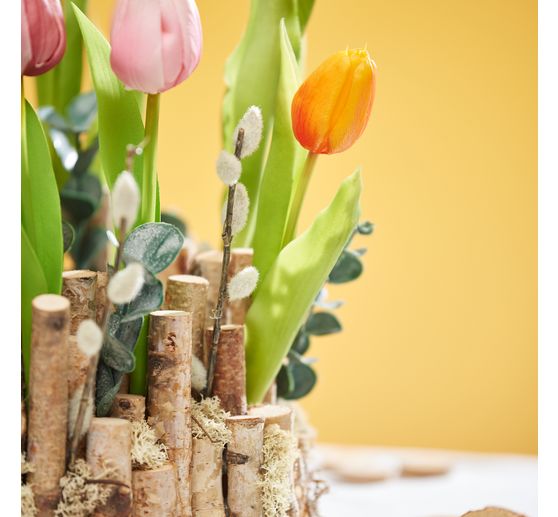 Tulpen bos met 3 bloemen en 2 knoppen