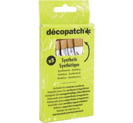D&eacute;copatch synthetische borstelpenseel nr. 5, 5 stuks