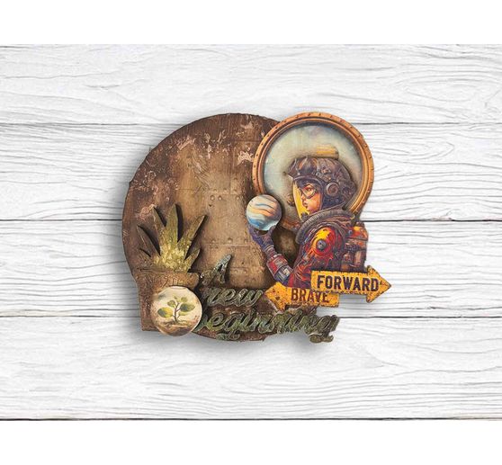 Motif straw silk backgrounds "A New Beginning", set of 8