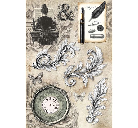 Motief strozijde assortiment "Typographic", set van 4