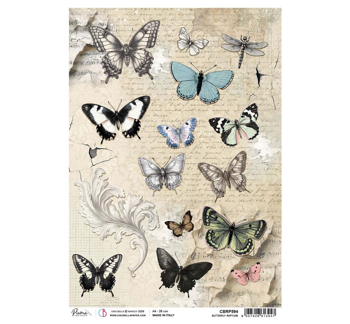Motief strozijde "Typographic - Butterfly"