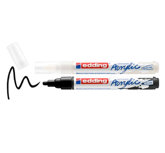 edding 5100 Acrylic "Acrylmarker - Zwart/Wit", Medium, set van 2