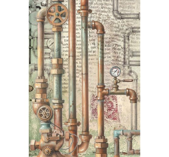 Achtergronden "Gardens of Time" motief strozijde, set van 8